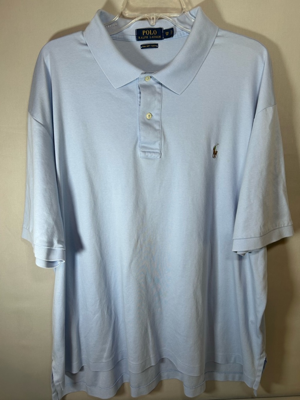 Polo Ralph Lauren Mens 3XB Big Light Blue Polo Shirt Classic Fit Pony